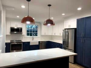 Blue cabinets kitchen remodeling baltimore